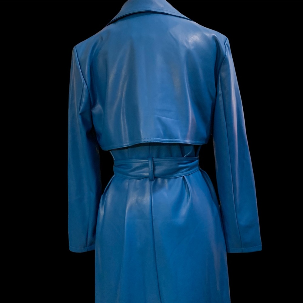 INC International Concepts Blue Trench Coat - Picture 7 of 13